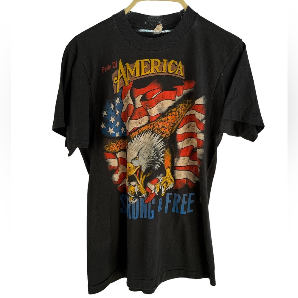 Vintage Black Single Stitch Americana Eagle T Shirt